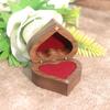 Caja para anillos de nogal negro con amor grabado, madera maciza, para propuesta, para par de anillos, caja de regalo, joyero, empaque para joyas, para mujer