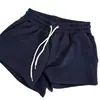 Nuevos shorts de verano de peso pesado 280g, mezcla de algodón chino y seda de leche, con cintura elástica, cordón y bolsillos, versátiles y personalizables con estampados