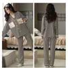 Novos Pijamas de Algodão Sintético para Mulheres na Primavera, Outono e Inverno, Calças de Manga Comprida de Alta Qualidade Que Podem Ser Usadas Fora de Casa, Conjunto de Roupas para Casa Plus Size