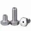 Tornillos pasantes roscados para escape, tornillos huecos con agujeros, tornillos huecos perforados con cabeza hexagonal externa de acero inoxidable 304