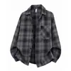 Comercio exterior transfronterizo 2026 nueva camisa de cuadros para hombre, unisex casual holgada de manga larga, top chaqueta