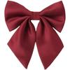 Corbata japonesa para mujer, uniforme escolar para fotografía de graduación, camisa con lazo burdeos, cuello de plumas rojas y flores.