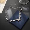 Diseño super de hada estilo francés alas de mariposa collar de perlas cadena para la clavícula estilo frío de Instagram moda de chica popular collar