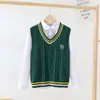 Chaleco de Punto para Niños Chaleco Suéter para Niños Uniforme Escolar de Estudiante Chaleco de Algodón para Niñas Británicas Uniforme Peludo