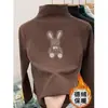 Camiseta Básica para Niños y Niñas Cuello Medio para Mujer Niña Estilo Vaquero Otoño e Invierno Terciopelo Niña Top de Moda Versátil