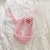 Bufanda de seda versátil de color liso arrugado para primavera y verano, para mujer, diadema elegante, pañuelo de cuello elegante, accesorio para bolso, protector de cuello, pañuelo pequeño plisado