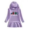 Vestido Moletom com Capuz Novo para Crianças Outono e Inverno 2023 Menina Cartoon Bebê Transfronteiriço Casual Estilo Ocidental