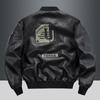 Chaqueta de trabajo de cuero para hombre, estilo retro, holgada, estilo coreano, informal, de moda, con solapa y para motociclista, para primavera y otoño