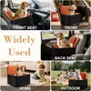 Asiento de Coche para Mascotas 2026 Más Vendido Transfronterizo con Base Antideslizante, Cama para Perro Desmontable y Lavable, Soporte para el Cuello y Asiento Elevado para Perros Pequeños