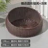 Ninho de Gato de Rattan, Adequado para Todas as Estações, Semifechado para uma Sensação de Segurança, Cesta Tecida Artesanal para Gatos, Super Grande e Fresca para o Verão