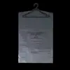 Bolsa colgante al por mayor palabras de advertencia almacenamiento de ropa a prueba de polvo bolsa transparente de PE bolsa para abrigo traje bolsa para polvo de ropa