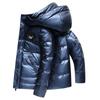 Nuevo Sombrero de Plumón de Pato Blanco para Invierno Chaqueta de Plumón Desmontable para Hombre Joven Chaqueta de Plumón Corta a la Moda Chaqueta de Plumón a Prueba de Frío