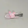 Lindo pasador de conejo con moño, mismo estilo que en Xiaohongshu, rosa y suave, accesorio de pelo de dibujos animados para niñas