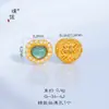 Jade Azul Natural de Agua Pixiu que Atrae la Fortuna Calabaza en Forma de Corazón Cuentas de Transferencia con Agujero Fuerte Retención de Color Accesorios Dorados para DIY