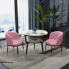 Juego de Mesa y Sillas de Recepción y Negociación de Lujo Ligero para Apartamentos Pequeños, Mesa de Comedor para Tiendas de Té de Leche, Cafeterías y Juego de Mesa Redonda Pequeña para Balcón