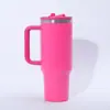 Taza de Hielo con Asa de 40 oz Transfronteriza de Acero Inoxidable 304 con Aislamiento al Vacío para Exteriores y Coche con Popote