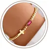 Pulsera Cruz de 12 Piedras de Nacimiento Nueva Transfronteriza de Amazon con Diseño de Moda, Pulsera Sencilla y Versátil para el Día a Día para Mujeres