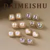 Pendientes de Plata de Ley S925 Moda Ins Circonita Corazón Geométrico Perla Pendientes Ligeros de Lujo de Gama Alta Exquisitos Versátiles para Mujer