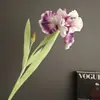 Flor Artificial Íris Alice Textura de Silicone e Algodão Decoração de Casa de Alta Qualidade Arranjo Floral Adereço para Fotografia de Casamento Flor