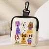 Várias Bolsas de Moeda com Tema de Filhotes, Bolsas de Armazenamento Impermeáveis com Zíper em Couro Sintético, Estojos Multifuncionais Mini para Fones de Ouvido
