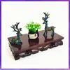 WG6Q Base Piedra Maravillosa Madera Maciza Canalizable Madera de Dongyang Tallado Florero Maceta Cuadrado Largo Ovalado Estatua Buda de Jade