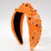 Tela nueva transfronteriza de Halloween con calavera de diamante perla calavera accesorios de aleación nudo accesorios de moda de ala ancha para mujer
