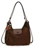 Mochila Multifuncional Feminina Vintage de Grande Capacidade 2026 Nova Bolsa de Ombro Único Outono/Inverno Bolsa Tote de Camurça para o Dia a Dia