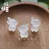 Colgante de Ciervo de Calcedonia Blanca Natural Animal Lindo Ágata Lichi Accesorios de Jade Adorno Colgante Suministro al por Mayor para Transmisiones en Vivo