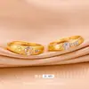 Anel de casamento de ouro com areia de diamante para casal, anel de dragão e fênix Zhou, mesmo estilo de ouro antigo, anel de dragão e fênix Chengxiang, anel masculino e feminino