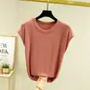 Camiseta modal de manga curta para o verão de 2023, roupa íntima, tamanhos grandes, camiseta de manga meia-manga, top fino, estilo ocidental, blusa básica afinar