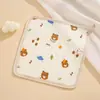 Toalhinha de Bebê Chinelo Algodão Crepe Quatro Camadas Toalhinha Quadrada Pequena Toalhinha de Rosto para Bebê Cordão para Pendurar Toalha de Mão Infantil