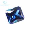 Zafiro azul zircón piedra desnuda sintética fondo puntiagudo pequeño octagonal piedra azul blanca taladro CZ