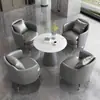 Conjunto de Sofá de Um Lugar de Luxo e Mesa de Centro para Lazer, Recepção de Hotel, Escritório, Sala de Vendas, Mesas e Cadeiras de Reunião, Salão de Beleza