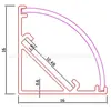 Luz Linear LED Triangular de Canto Reto para Teto, Ranhura de Canto de Teto, Sem Ranhura para Armário, Alumínio em V de 45 Graus, Alumínio de 90 Graus