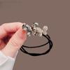 Exquisito Anillo para el Cabello de Doble Mariposa con Diamantes Flash, Elegante Francés para Niña, Tendón para el Cabello, Moda, Cuerda para el Cabello para Cola de Caballo, Cuerda para el Cabello con Bola
