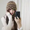 Gorro de punto jacquard con estampado de lunares y letras Melard para mujer, gorro de invierno 2026, gorro holgado estilo americano, turbante