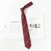 Corbata Jk Borgoña para Mujer, Estilo Japonés, Rayas, Fácil de Usar, para Fotos de Graduación, Toga de Licenciatura, Accesorio de Uniforme Escolar