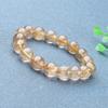 Pulseira de Cristal para Cabelo com Fio de Ouro Brasileiro Pingente de Cristal para Cabelo Pulseira de Cristal para Cabelo Círculo Único Três Círculos Contas de Buda Pulseira Masculina e Feminina Pulseira de Citrino Atacado