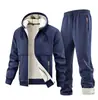 Venta directa de fábrica de trajes transfronterizos Talla europea transfronteriza Amazon Ropa de algodón Temporada de otoño e invierno Cárdigan de lana de cordero Sudadera con capucha Hombre