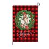 Bandera navideña de lino para jardín transfronteriza de Amazon, con estampado de árbol de Navidad y letras a cuadros, decorativa para patio al aire libre.