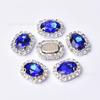Fabricante Venta al por Mayor Borde Ovalado Cristal Cosido a Mano Diamante Vidriera Diamante DIY Ropa Accesorios para el Cabello Zapatos Hebilla de Diamante de Cristal