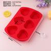 6 moldes de bolo de mousse de sobremesa de coração de amor uniforme, molde de silicone de chocolate com açúcar, molde de pudim de sabão para assar