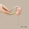 Horquilla de Tres Puntas Estilo Antiguo para Mujer, Modelo Nuevo 2026, Peine para el Cabello de Alta Gama con Flor de Peonía Estilo Chino Nuevo
