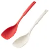 Espátula de Silicone Duas em Uma, Resistente a Altas Temperaturas, Panela Antiaderente, Espátula Especial para Cozinhar com Escala, Espátula de Silicone para Suplementos Alimentares, Silicone Macio