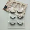 Pestañas postizas de fibra química pestañas postizas con tallo negro pestañas cruzadas tres pares de pestañas postizas pestañas al por mayor planas