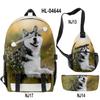 Mochila Oxford Estampada 3D Digital Tendência 2022 para Homens e Mulheres com Estampa de Husky