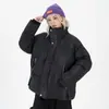 Jaqueta de algodão masculina e feminina estilo casal top de algodão com enchimento gola alta jaqueta pão espessa quente de algodão jaqueta de moda casual casual