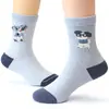 Calcetines de Estudiante para Niños y Niñas de Invierno y Otoño con Ratones de Seis Dedos, Calcetines de Media Caña para Niños, Calcetines de Algodón para Niños Absorbentes de Sudor y Cálidos, Algodón Grueso de Dibujos Animados