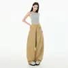 Caqui 2025 Primavera/Verano Nuevos Pantalones Anchos Adelgazantes Versátiles Curvados Tipo Plátano Pantalones Guadaña Pantalones Caqui