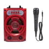 Microfone Bluetooth Yf-666 Áudio Celular Computador Subwoofer Dança Quadrada Canhão de Aço Cartão Sem Fio Pendrive Alto-falante